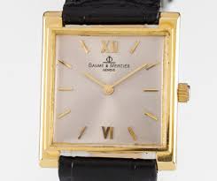 Vintage 18k Yellow Gold Baume & Mercier Hand-Winding Watch w ...