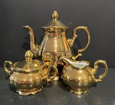 Vintage J Kronester Barvaria Gold Tea Set Pot 6.5” Tall No ...