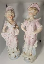 Antique Bavarian Porcelain Figurine Woman and Man Pair (read ...