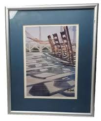 Framed Signed Steven Jordan Print 5x7 vacation cottage porch ...