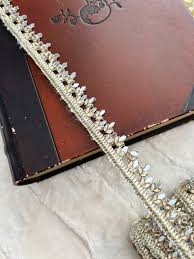 3 Yards Pale Gold Indian Mirror Stone Embellished Craft Sari Dupatta Kinari Boarder Lace Trim Gold 2.8 Cm Wide - Etsy