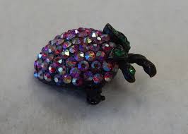 Rhinestone Strawberry Brooch Pin By Weiss Vintage | eBay