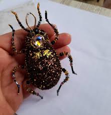 Bug Brooch Pin, Beetle Brooch Pin, Bead Brooch Pin, Bead Insect Pin, Mother's Day Gift for Mom, 45th Birthday Gift for Her Sparkling Bug Pin - Etsy Canada