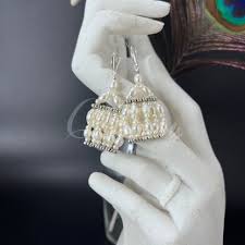 Pewter Cage & Seed Pearl Earrings – Artistic Mixed Metals ...