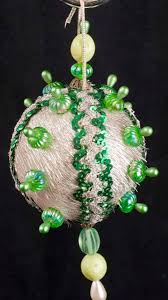 Vtg 70's Walco Christmas Hand Beaded Green Silver Tinsel Ornament COMPLETE | eBay
