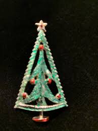 Very Rare Signed B. J. Enamel Retro Christmas Tree Pin - Etsy