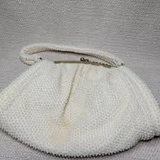 1940's-50's Corde Bead Ivory Purse Handbag Click Top 230754 ...