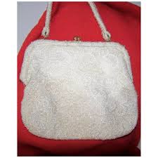 Vintage White Beaded Handbag Great for a Wedding. For Sale ...