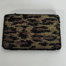 Neiman Marcus Vintage Animal Pattern Beaded Zipper... | Depop