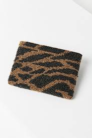 Vintage Animal Pattern Beaded Zipper Clutch | Urban Outfitters