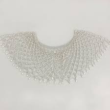 Hand beaded silver capelet cover up - 'Jolie'