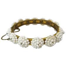 Vintage Signed Mariam Haskell Brass and Hard Plastic Bangle ...