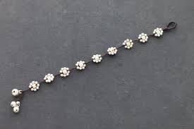 White Turquoise Flower Bracelets Daisy Woven Braided Stone ...