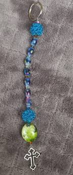 9" Multicolor Beaded Cross Keychain | eBay