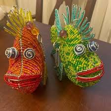 Accents | Colorful Beaded Fish Decor Set Of 2 Beaded Fish ...