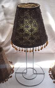 Vintage Copper Brown Glass Seed Bead Fringed Lampshade 6" Clip On Style | eBay