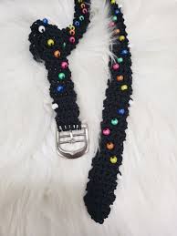 Vintage 80s Statement Belt Art Teacher Emo Black Rainbow ...