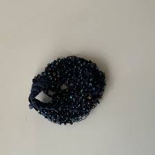 Dark Blue Seed Bead multi strand Asian theme bracelet with ...