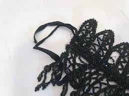 Antique Black Beaded Decorative Choker Necklace | eBay