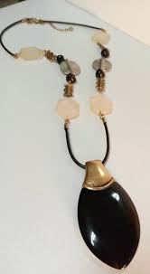 Chico's “danita Pendant” Large Black Pendant With Lucite ...