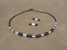 Mother of Pearl Necklace.hematite Necklace.necklace-earrings ...