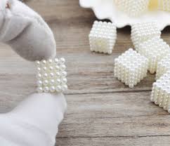 50pcs 14mm Plastic Acrylic Square Beads , White Pearly Pearl ...