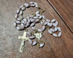 Art Deco Rosary With Purple Glass Beads. Rosary for Children. - Etsy