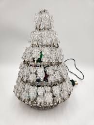 Vintage 10" Clear Beaded Safety Pin Christmas Tree w/Multi ...