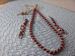 Hand made Native American RED/White/Black Tubular ...