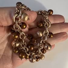 Bronzo Italia QVC Genuine Pearl Bracelet Rose Tone, 9” | eBay