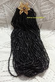 Black Seed Bead Necklace 18 Multi Strand Flower Clasp Jewelry Vintage Fashion Floral Gift - CranberryManor Fine Antiques & Vintage Collectibles