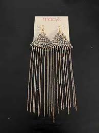 Macy's vintage Y2K gold dangle earrings with silver beads | eBay