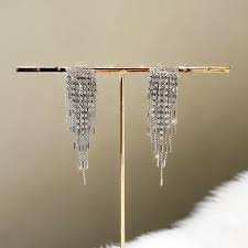 Paris Rhinestone Tassel Earrings – The Songbird Collection