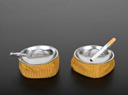 Pair of Midcentury Chrome and Yellow Velvet Italian Ashtrays, 1950s For Sale at 1stDibs