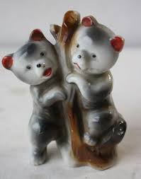 Teddy Bear Figurine Climbing a Tree Ceramic Hand Painted Made in Japan Vintage - | eBay