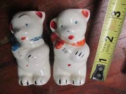 Vintage Shawnee Bears with Red & Blue Bows Salt & Pepper Shaker Set mid century | eBay