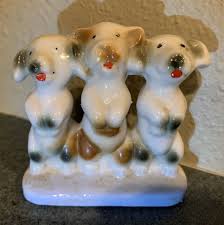 Vintage Porcelain Dog Lover Figurine 3 Dogs Puppies on Hind Legs Begging Japan | eBay