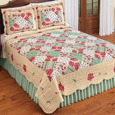 Scalloped Romantic Vine Border Floral Patchwork Reversible Full/Queen Size Quilt | eBay