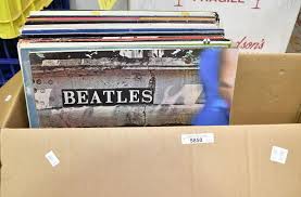 Sold at Auction: Box of LP Vinyl Records - Beatles, The Seekers, Stage Musicals, etc.