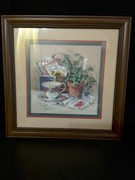 Vintage Wooden Framed Barbara Mack Print for Home Interiors ...