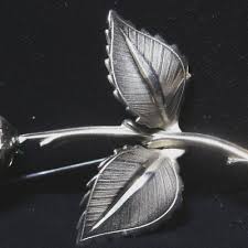 Vintage SMILE Co signed Giovanni 1960's silver plated ROSE ...