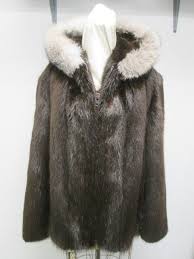 Men's Sz 48/50 New Real Beaver Fur Coat Jacket with Hood ...