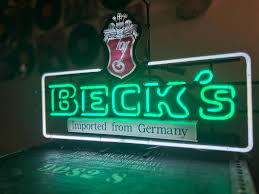 Vintage German Beer Neon Sign for Your Bar - Becks Brewery Memorabilia - Etsy