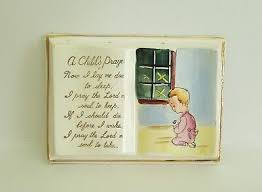 Vintage Wall Plaque A Child's Prayer Ceramic Gold Writing ...