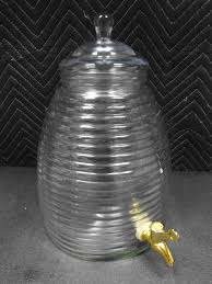 large vintage beehive shaped glass water pitcher drink bar ...
