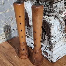 Vintage Wooden Steam Bobbins x 2 | Tramps UK