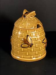 Vintage Beehive Honey Pot Sugar Bowl Jar with Lid Bumblebee | eBay