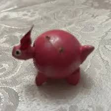 Art | 1 Handmade Mexican Wooden Bobblehead Pink Rabbit ...