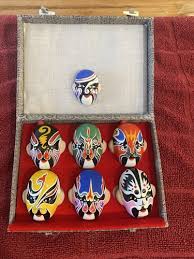 Chinese Opera Miniature Hand Painted Character Face Masks ...