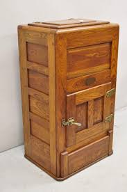 Antique Oak Wood Belding Hall Century Refrigerator Narrow ...